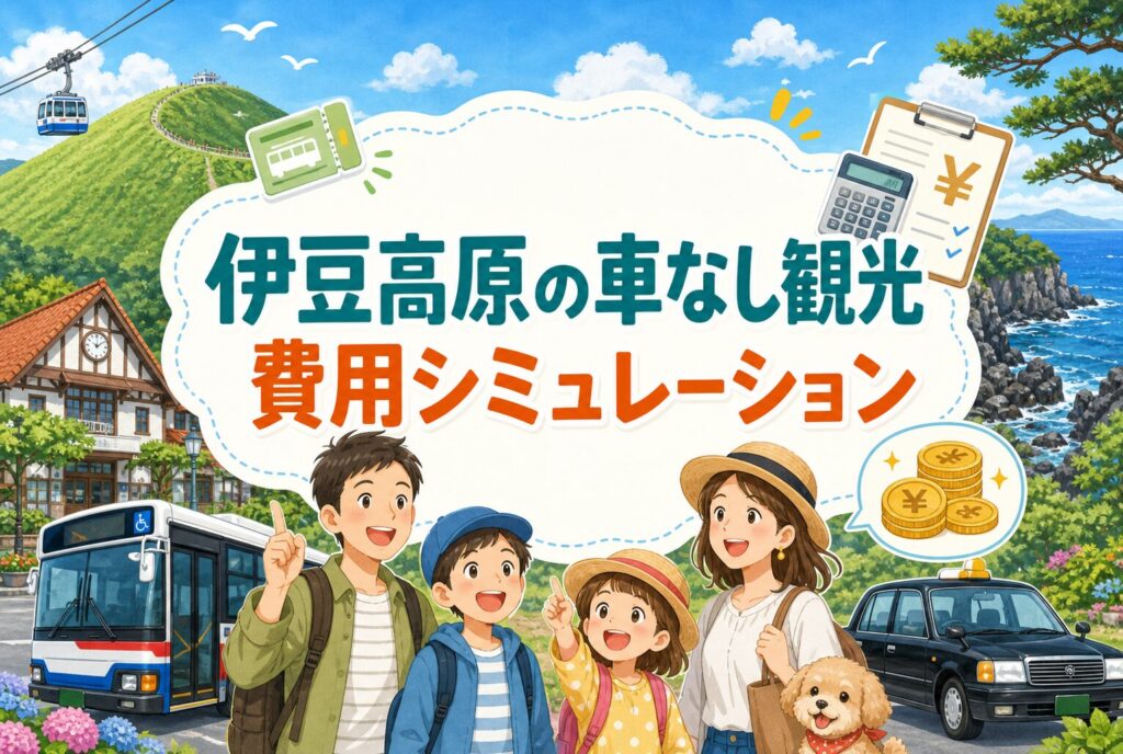伊豆高原の車なし観光 費用シミュレーション