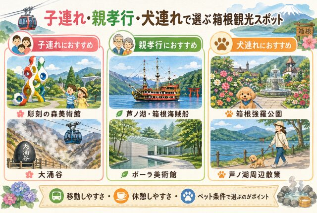 子連れ・親孝行・犬連れで選ぶ箱根観光スポット