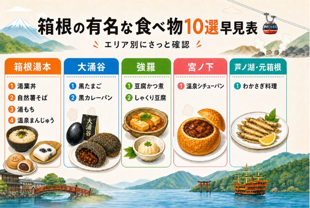 箱根の有名な食べ物10選早見表