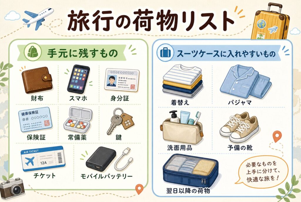 旅行の荷物リスト