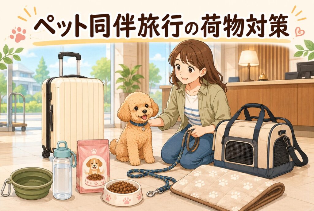 ペット同伴旅行の荷物対策