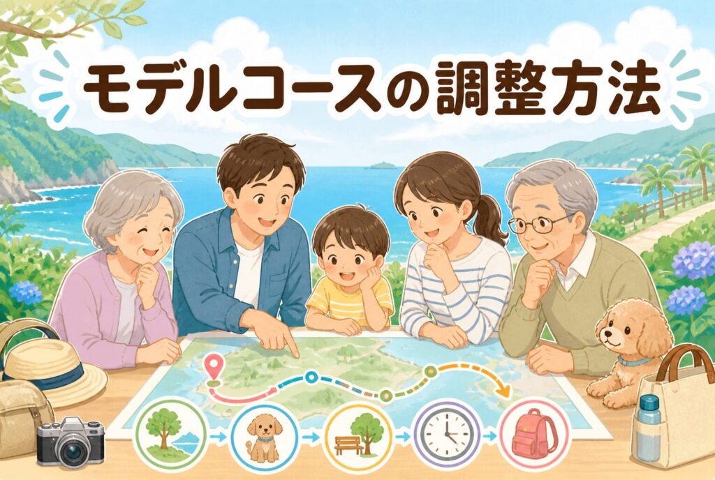 同行者に合わせたモデルコースの調整方法