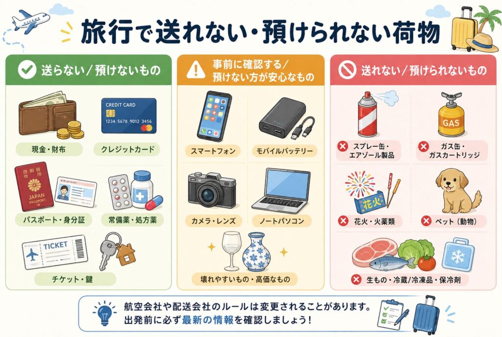 旅行で送れない・預けられない荷物