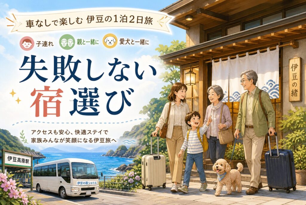 車なし伊豆旅行で失敗しない宿選び｜子連れ・親同伴・犬連れの確認ポイント