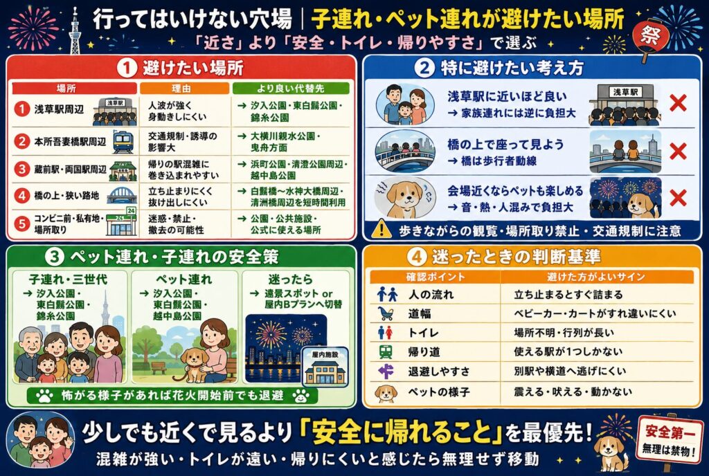 行ってはいけない穴場|子連れ・ペット連れが避けたい場所