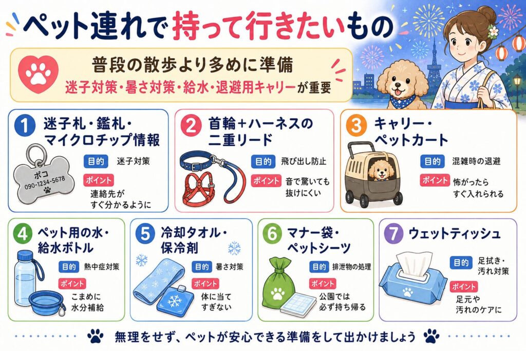 ペット連れで持って行きたいもの