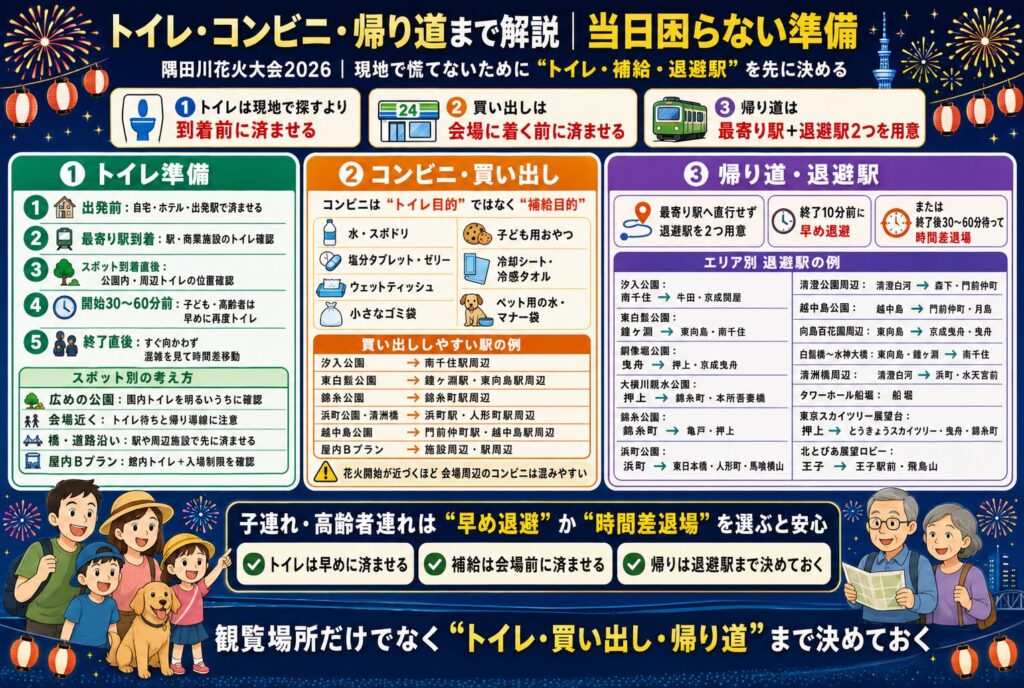 トイレ・コンビニ・帰り道まで解説|当日困らない準備