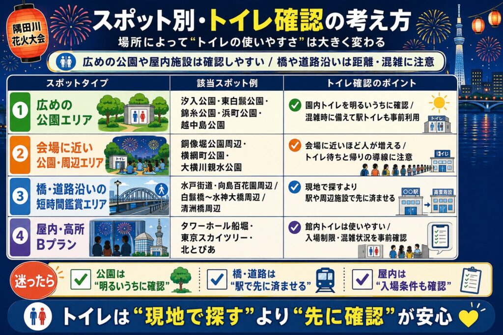 スポット別・トイレ確認の考え方